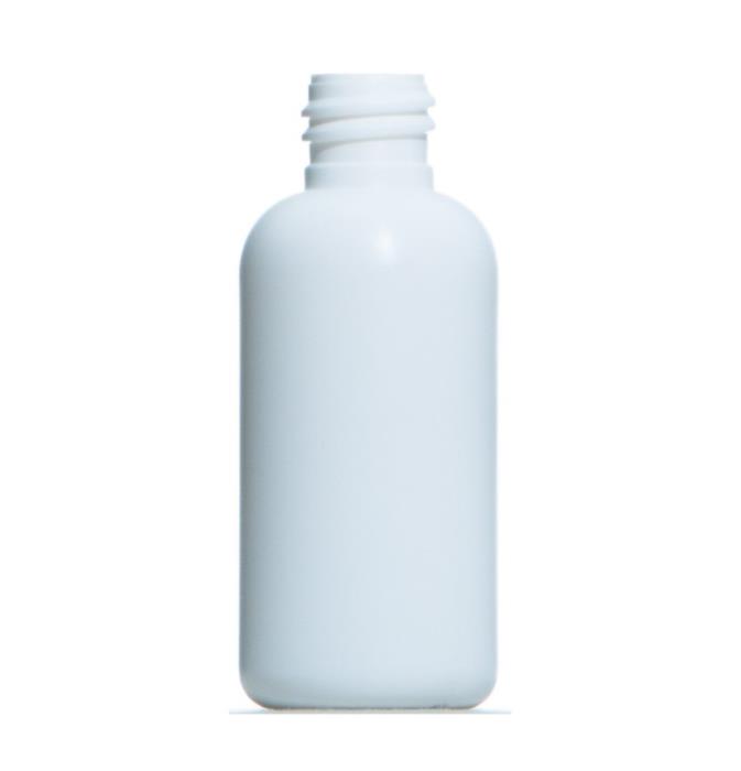 50ml White HDPE Boston Round Bottle, 20/410 Neck